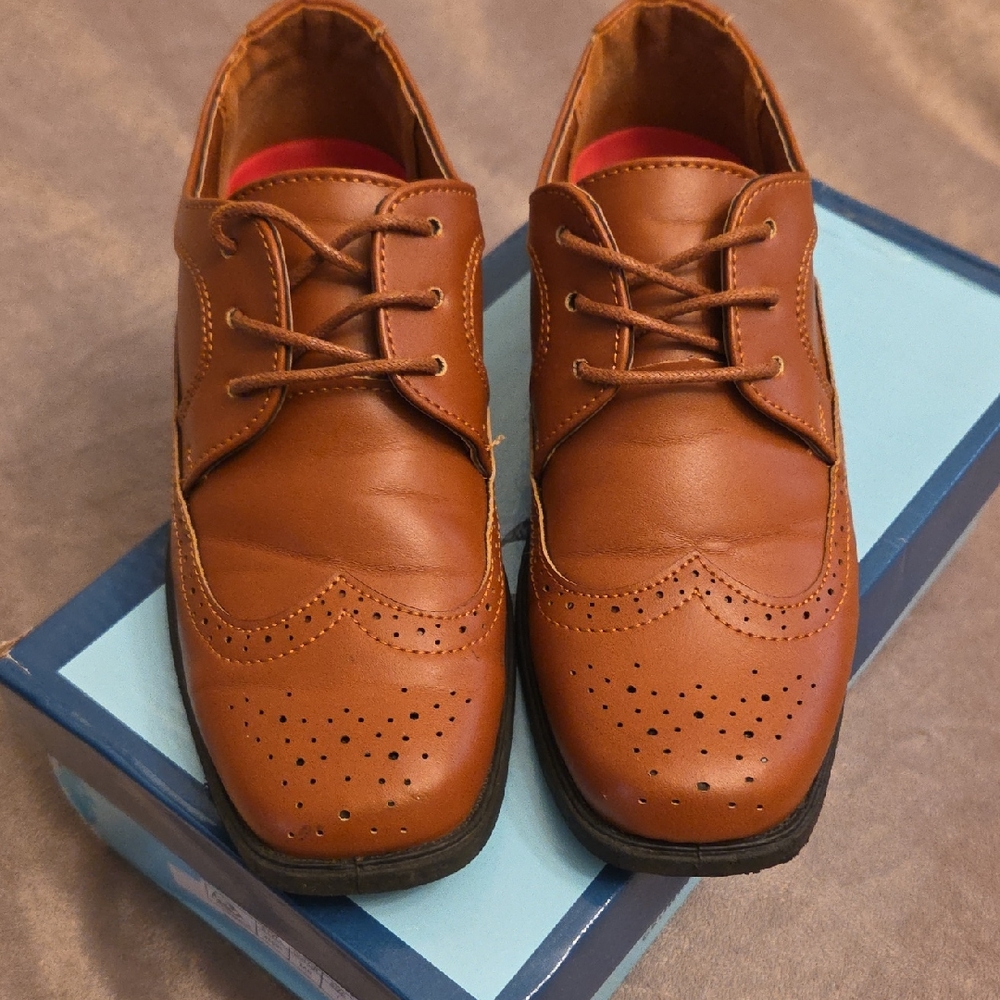 Tan Boy's Wingtip/DerbyShoes